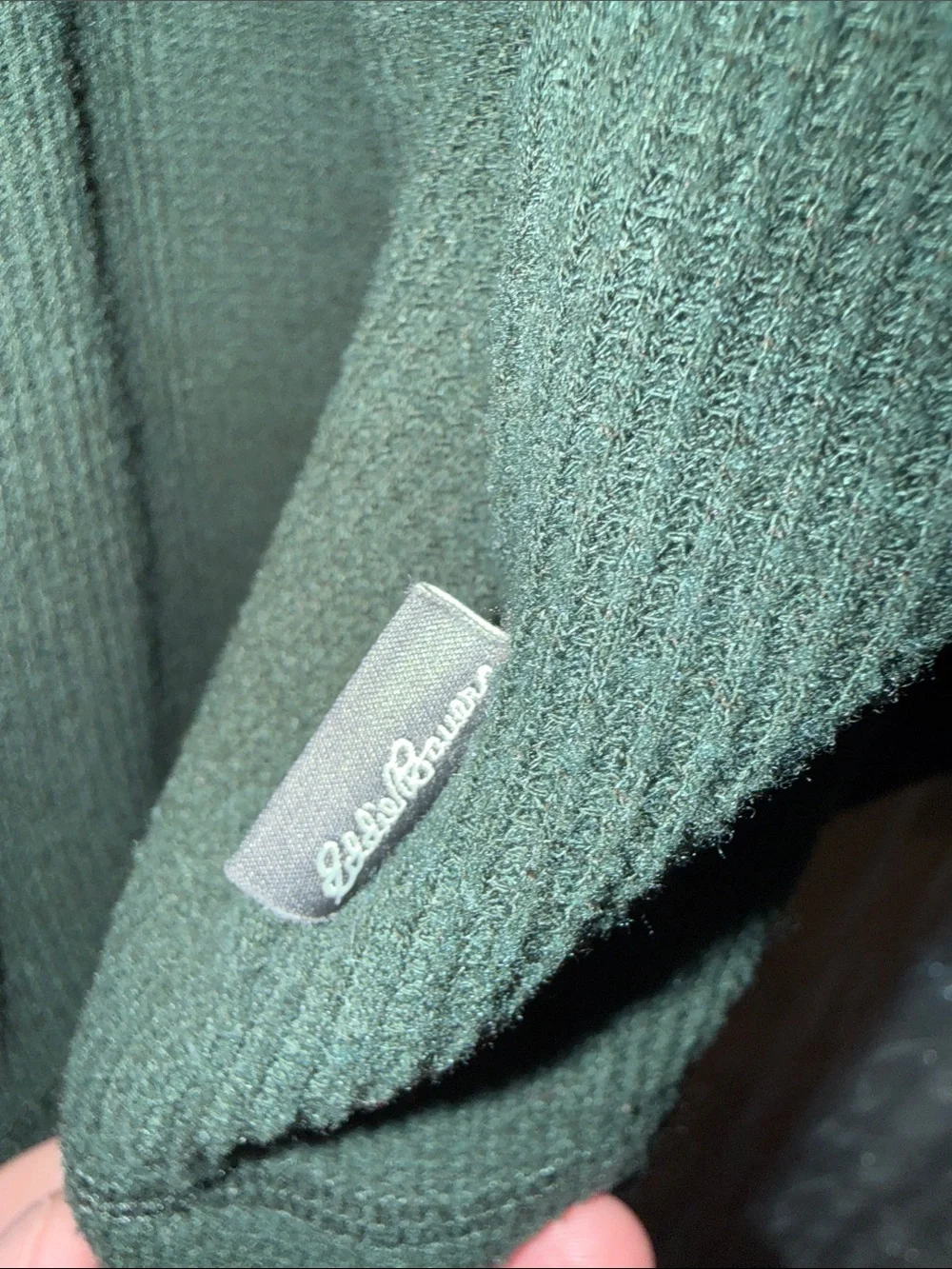 Eddie Bauer Forest Green Thermal Crewneck Sweater Men’s Size Large 🔥 G6